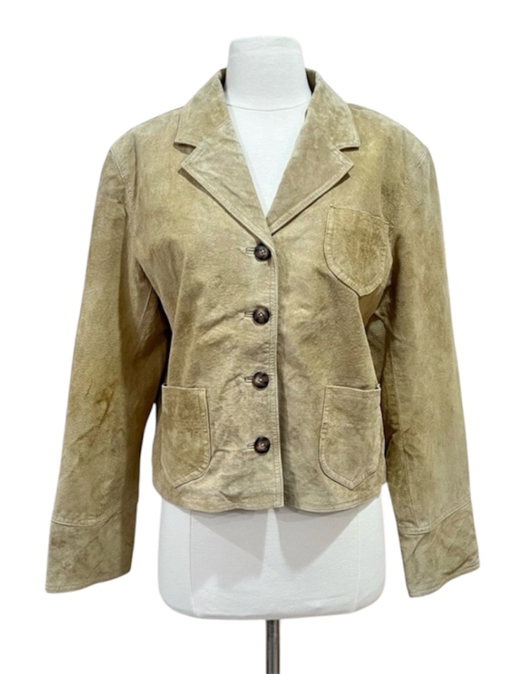 Sarah Chapman Tan Suede Leather Blazer Size 10